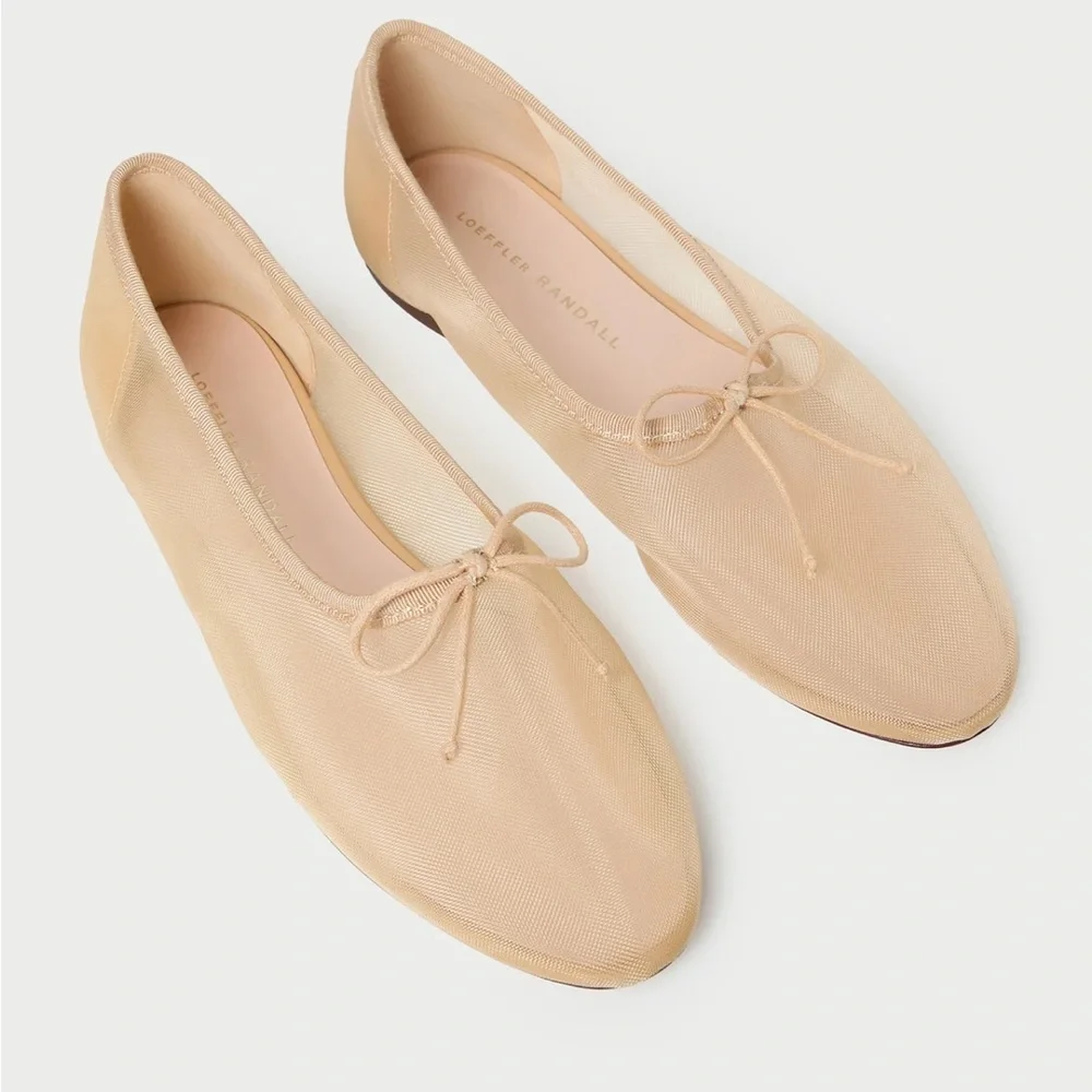 Loeffler Randall Landon Caramel Mesh Ballet Flat - Picture 3 of 11